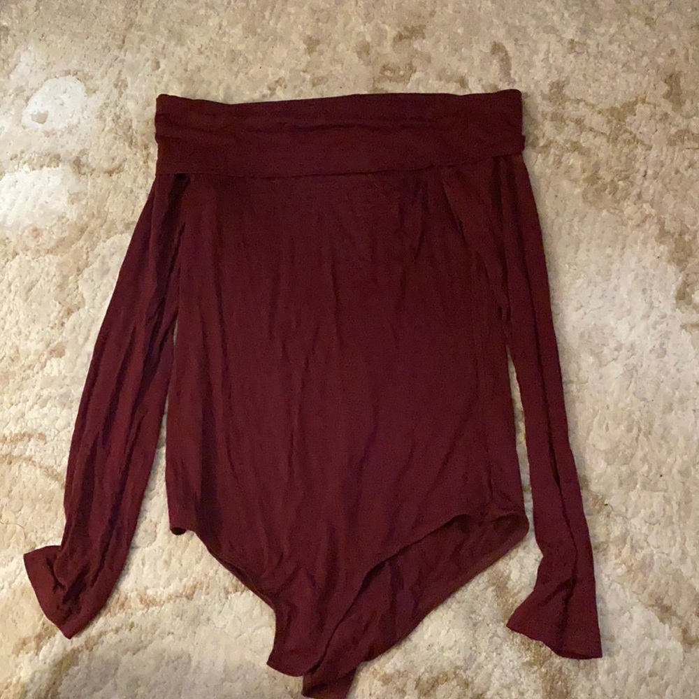 WORN ONCE - off the shoulder red bodysuit